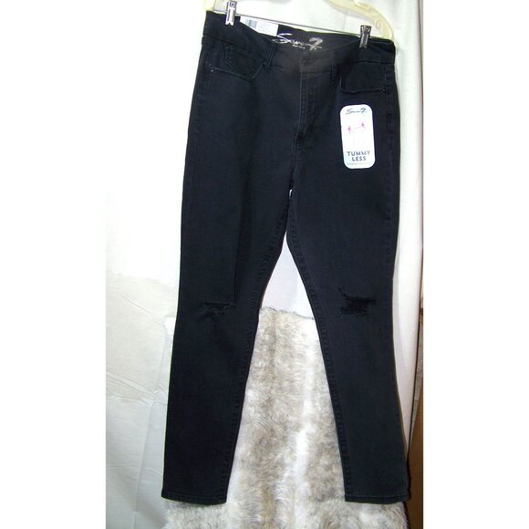 Seven 7 Jeans Black Tummy Less Skinny High Rise 14 Black NWT - Picture 2 of 10